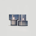 Conjunto de 2 Castiçais em vidro GLOW TOGETHER em Azul Boreal