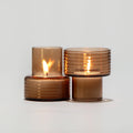 Conjunto de 2 Castiçais em vidro GLOW TOGETHER em Mocha Mousse