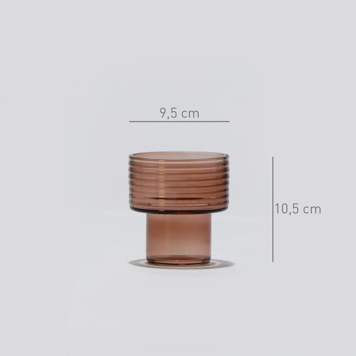 Conjunto de 2 Castiçais em vidro GLOW TOGETHER em Mocha Mousse