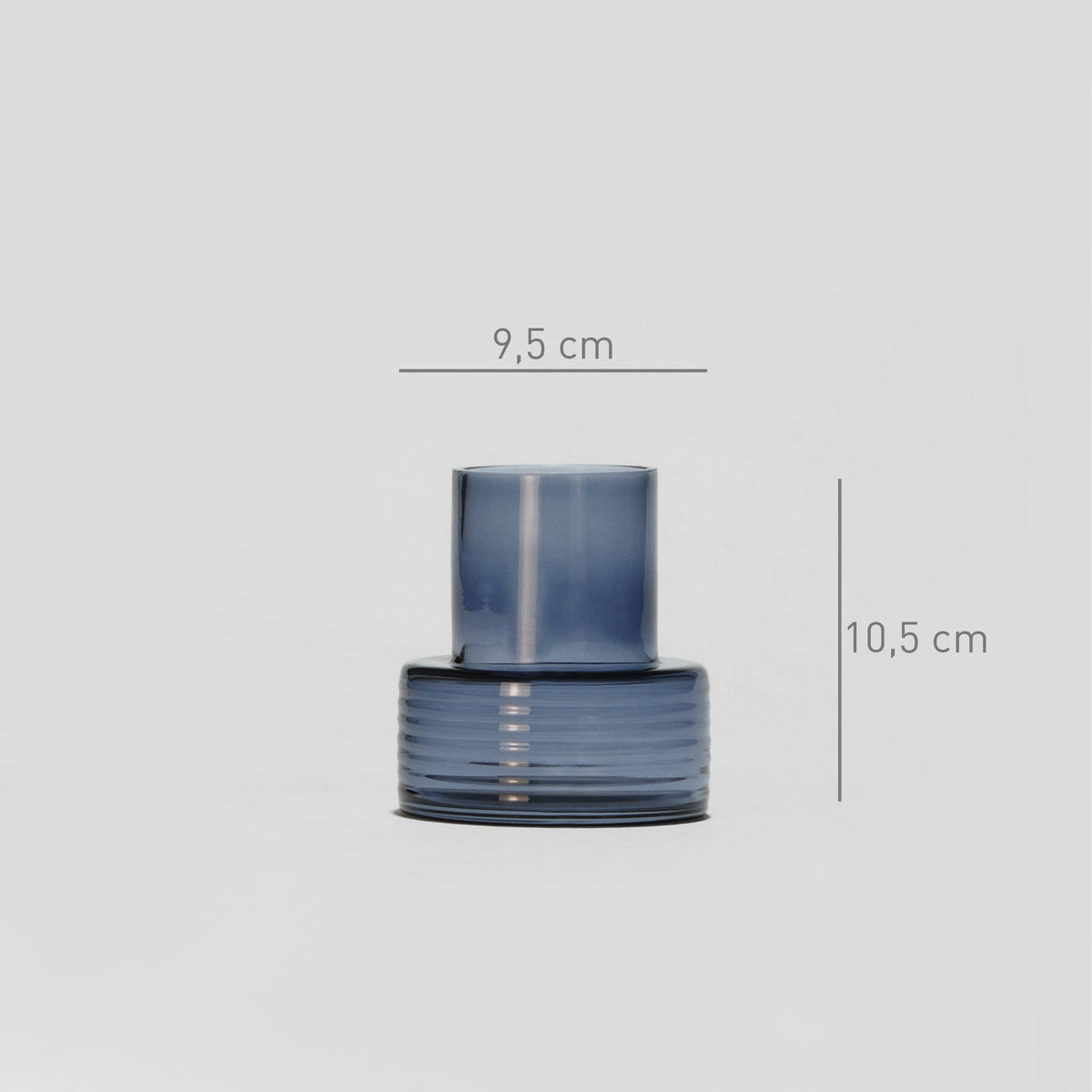 Conjunto de 2 Castiçais em vidro GLOW TOGETHER em Azul Boreal