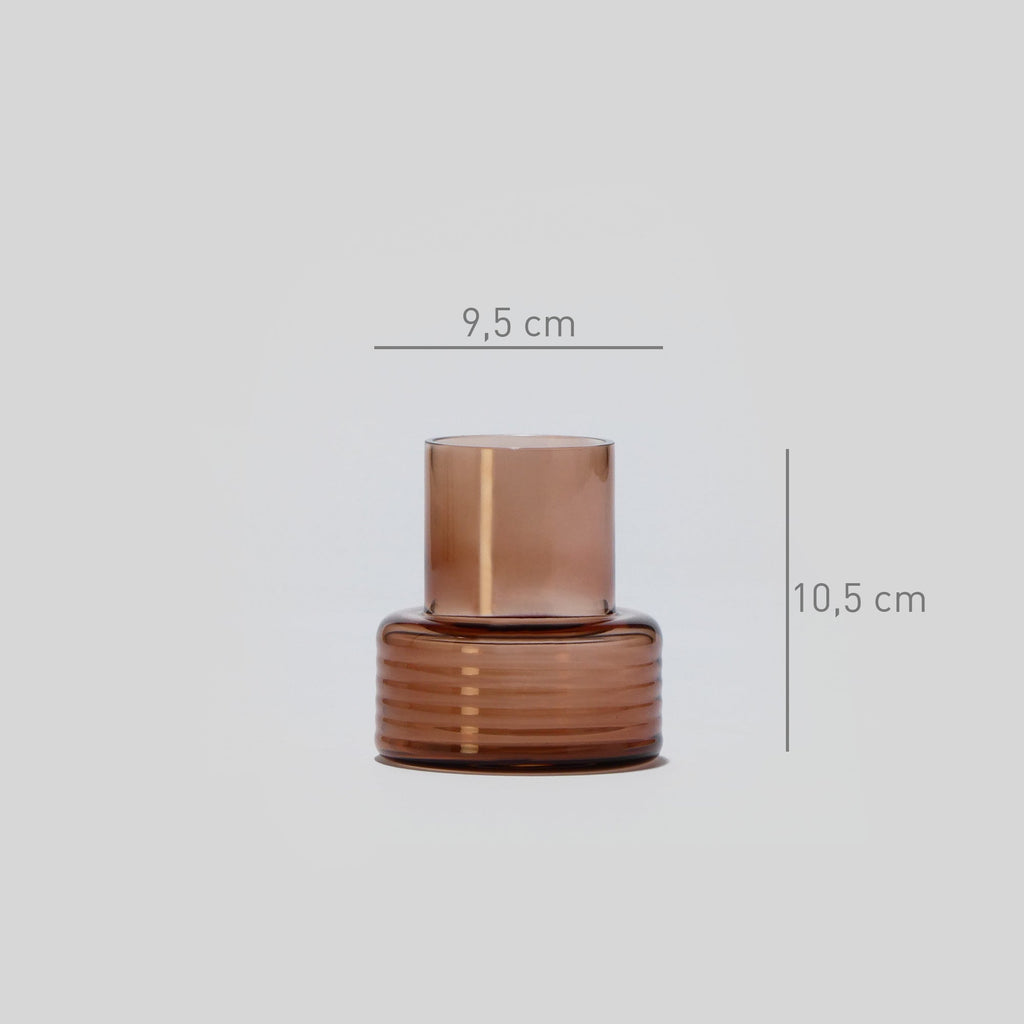Conjunto de 2 Castiçais em vidro GLOW TOGETHER em Mocha Mousse