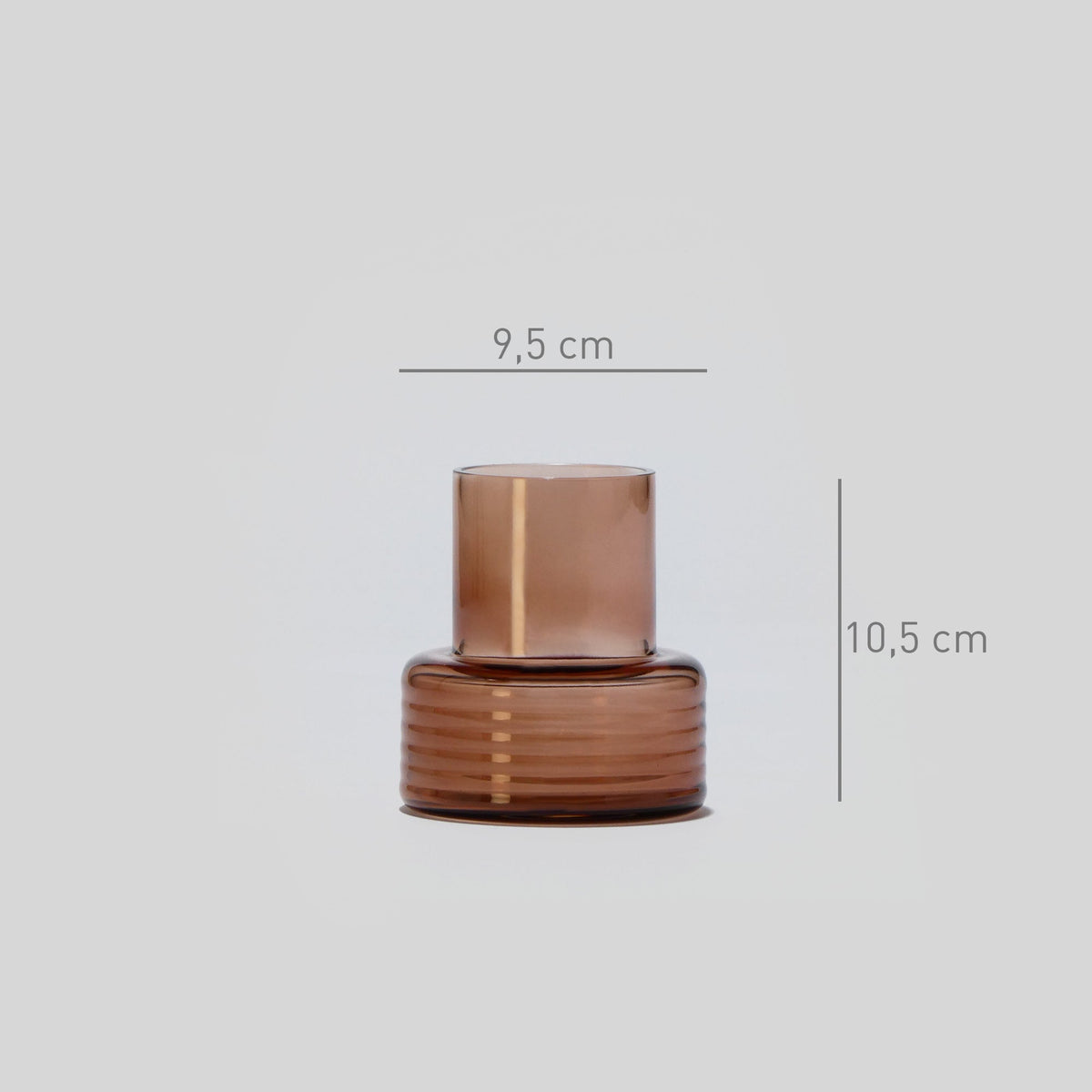 Conjunto de 2 Castiçais em vidro GLOW TOGETHER em Mocha Mousse