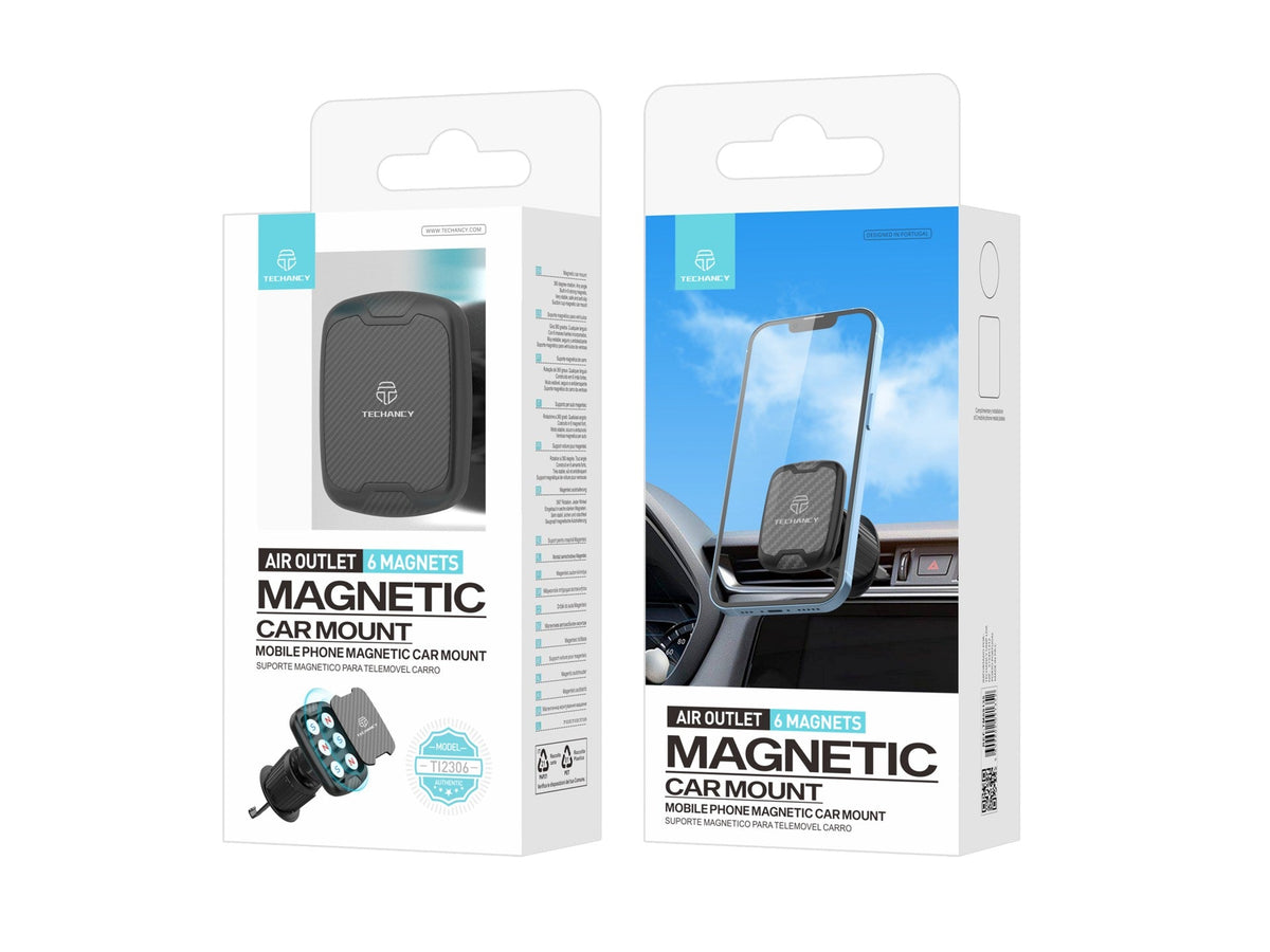 Techancy Suporte Magnético Para Telemóvel Para Automóvel Ti2306, Suporte Para Rotação De 360 Graus, Saída De Ar Para Automóvel